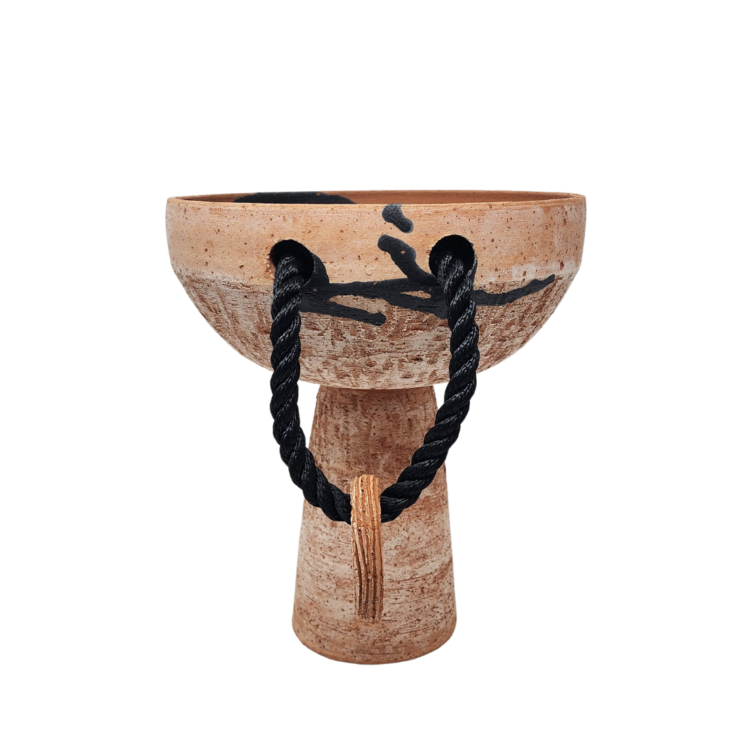 Terracotta Footed Bowl with Rope Handles.