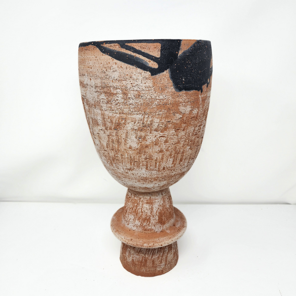 Terracotta Footed Vase.