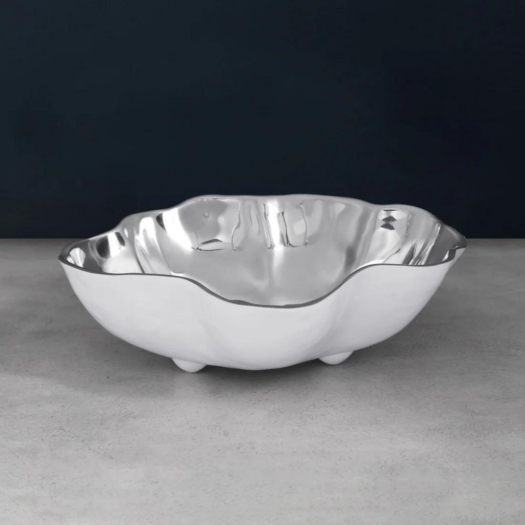 Medium Thanni Onyx Bowl White & Silver