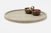 Calvin Faux Shagreen Lazy Susan Sand