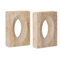 Tibur Bookend Set of 2 - Travertine.