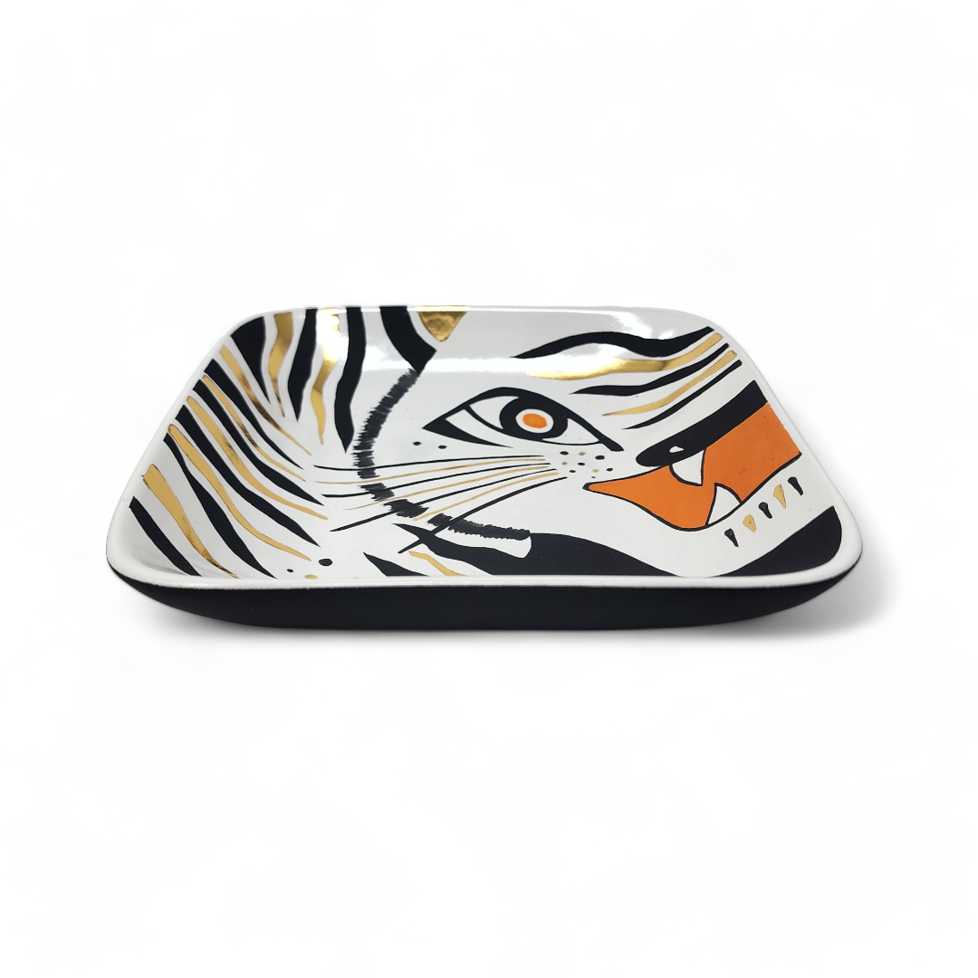 Tiger Ceramic Tray Black Medium.