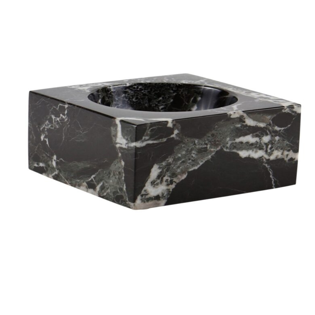 Marble Square  Black Zebra Bowl