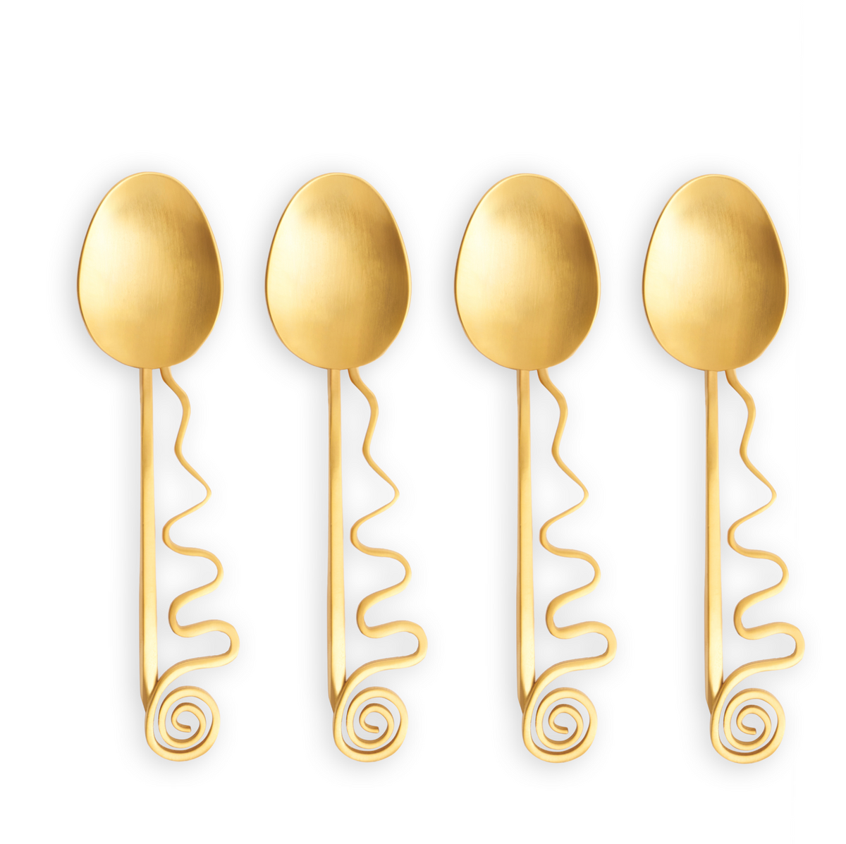 Spirale Gold Cocktail Spoons Set of 4