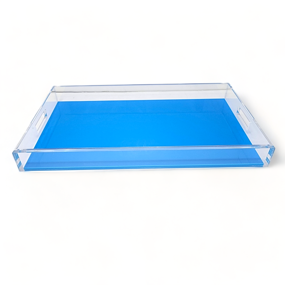 Acrylic Serving Tray Turquoise