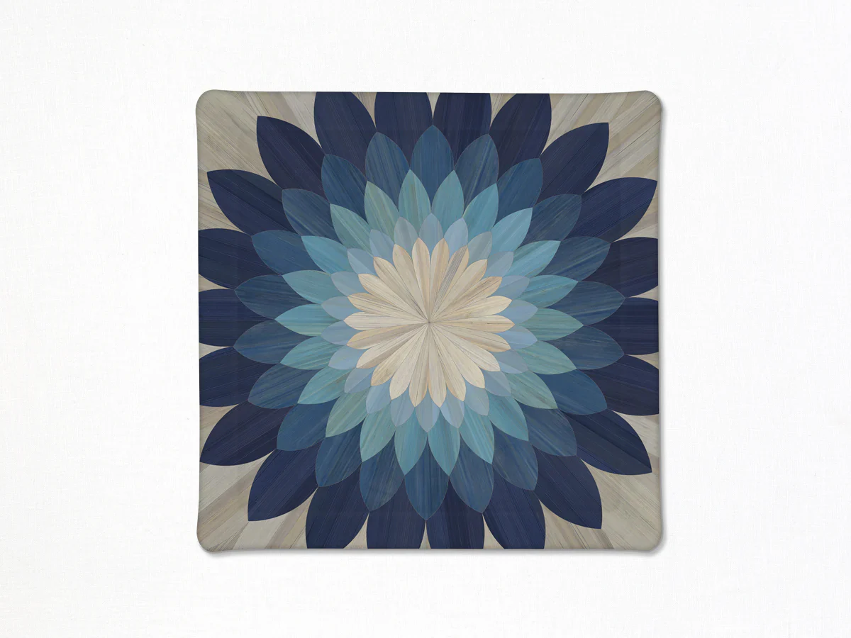 Blossom Blue Acrylic Tray - Square