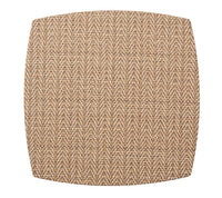 Square Twill Placemat Set of 4 - Brown & White with rounded corners featuring a brown and white herringbone pattern for a modern table setting.
