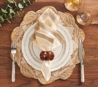 Twist Napkin Ring Set of 4 - Brown & Gold