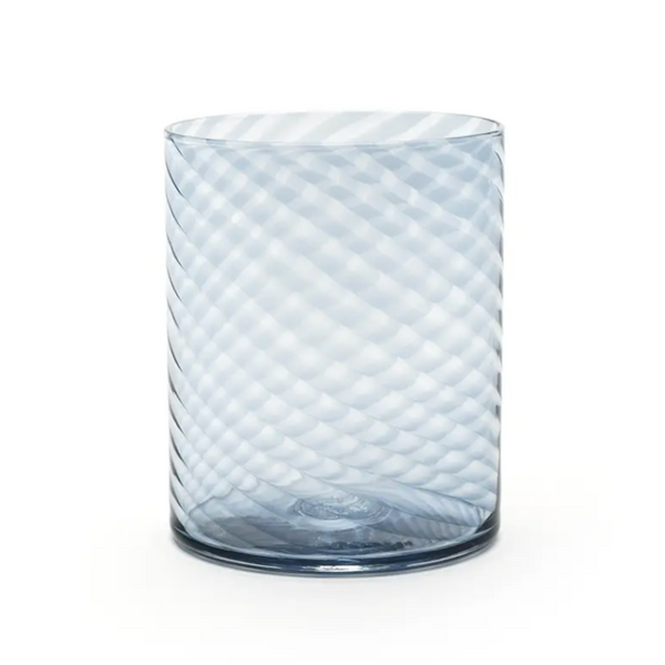Twisty Drinking Glass - Steel Blue. 