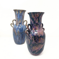 Two Handled Vases in Monet's Sky and Midnight Sky crafted by David Changar. 