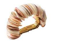 Shell Arc Napkin Ring Set of 4 - Natural & Ivory