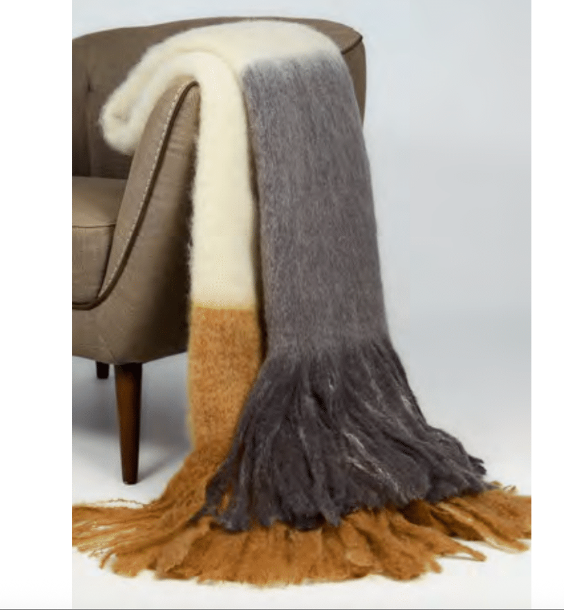 Color Block Throw  Grey/Tan