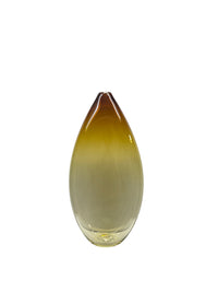 Double Ombre Teardop Vase Amber & Clear -