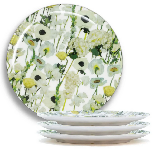 Floral Garden Melamine Dinnerware Set of 4