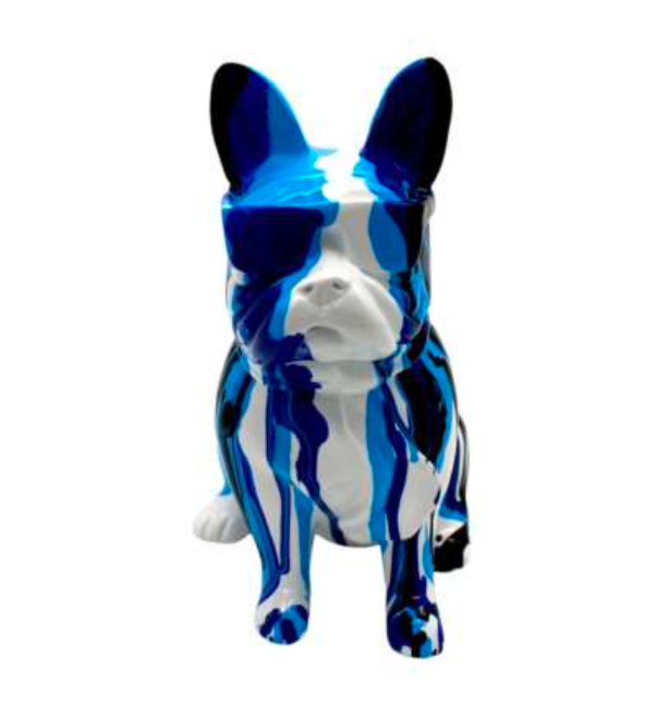 Graffiti Blue Dog with Glasses 8"