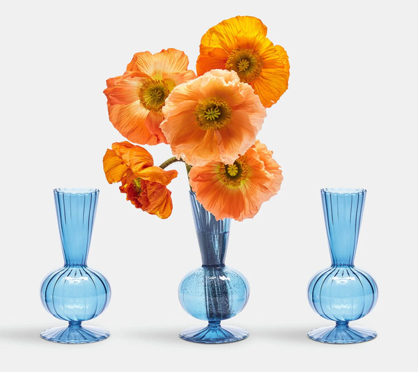 Tess Bud Vase Set of 3  - Blue