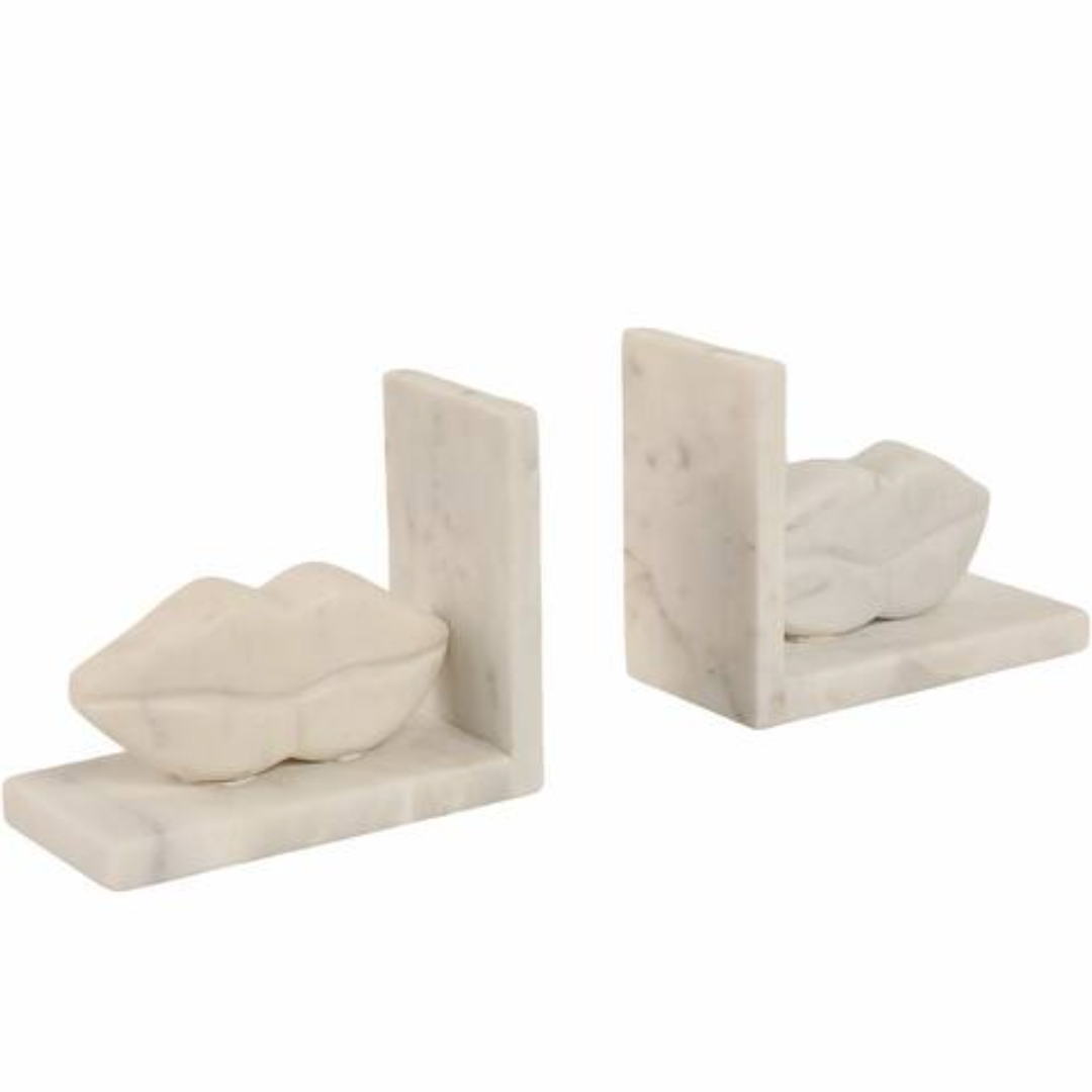 Marble Lips Bookend Set