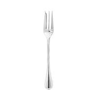 The Christofle Albi Acier Stainless Steel Serving Fork features three wide tines and a decorative handle, displayed centered on a plain white background.