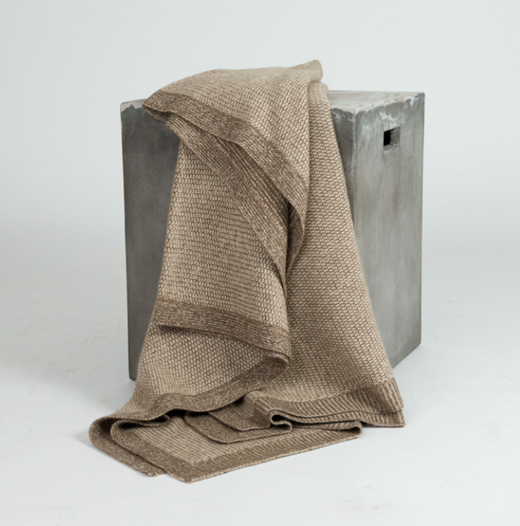 Beehive Beige & Cappuccino Yak & Cashmere Throw