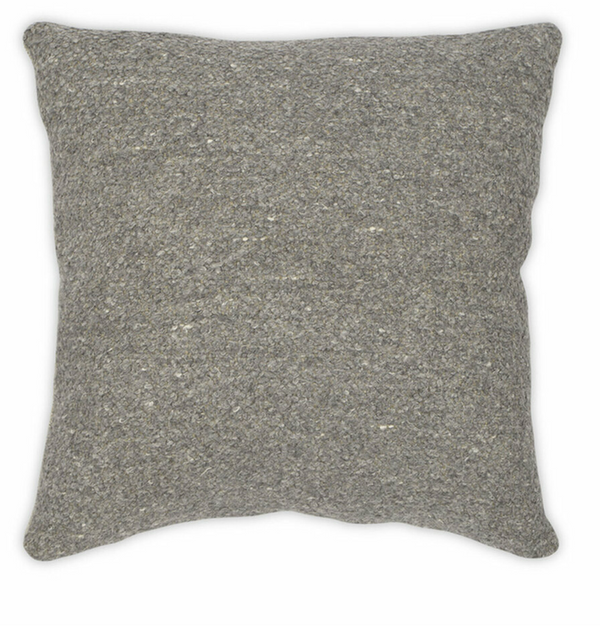 The Riley Pillow Livid - 22 x 22 by Moss Studio is a square, textured grey pillow with soft woven fabric, displayed against a plain white background.