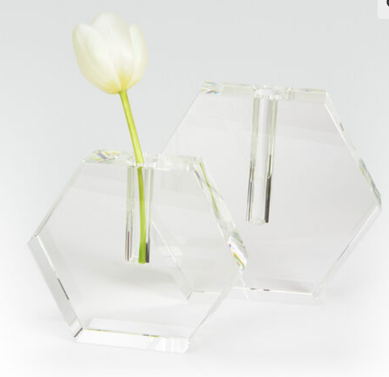 Crystal Hexagon Bud Vase