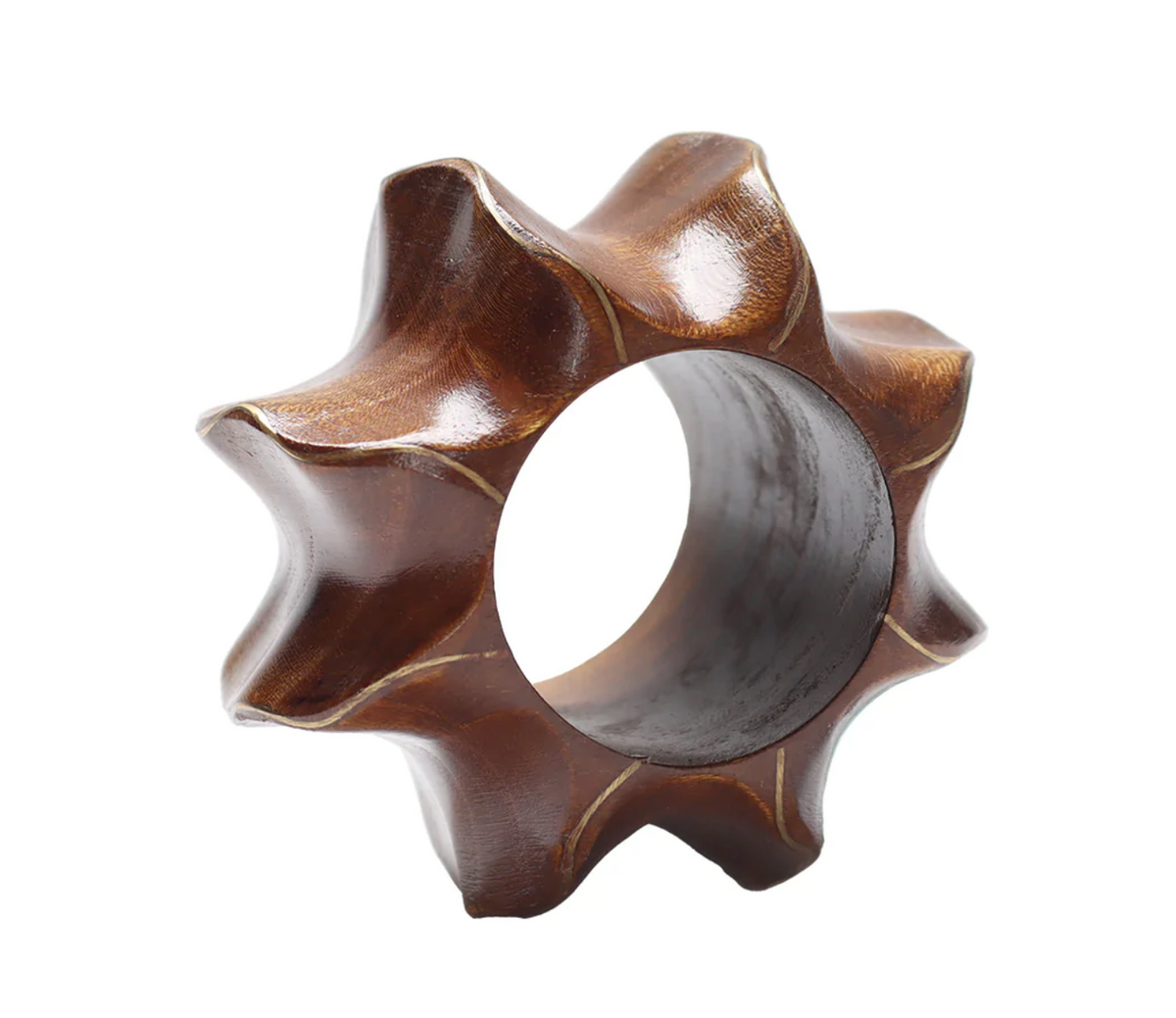 Twist Napkin Ring Set of 4 - Brown & Gold