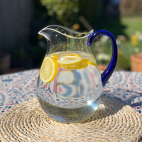 Acrylic Handled Pitcher - Clear & Blue