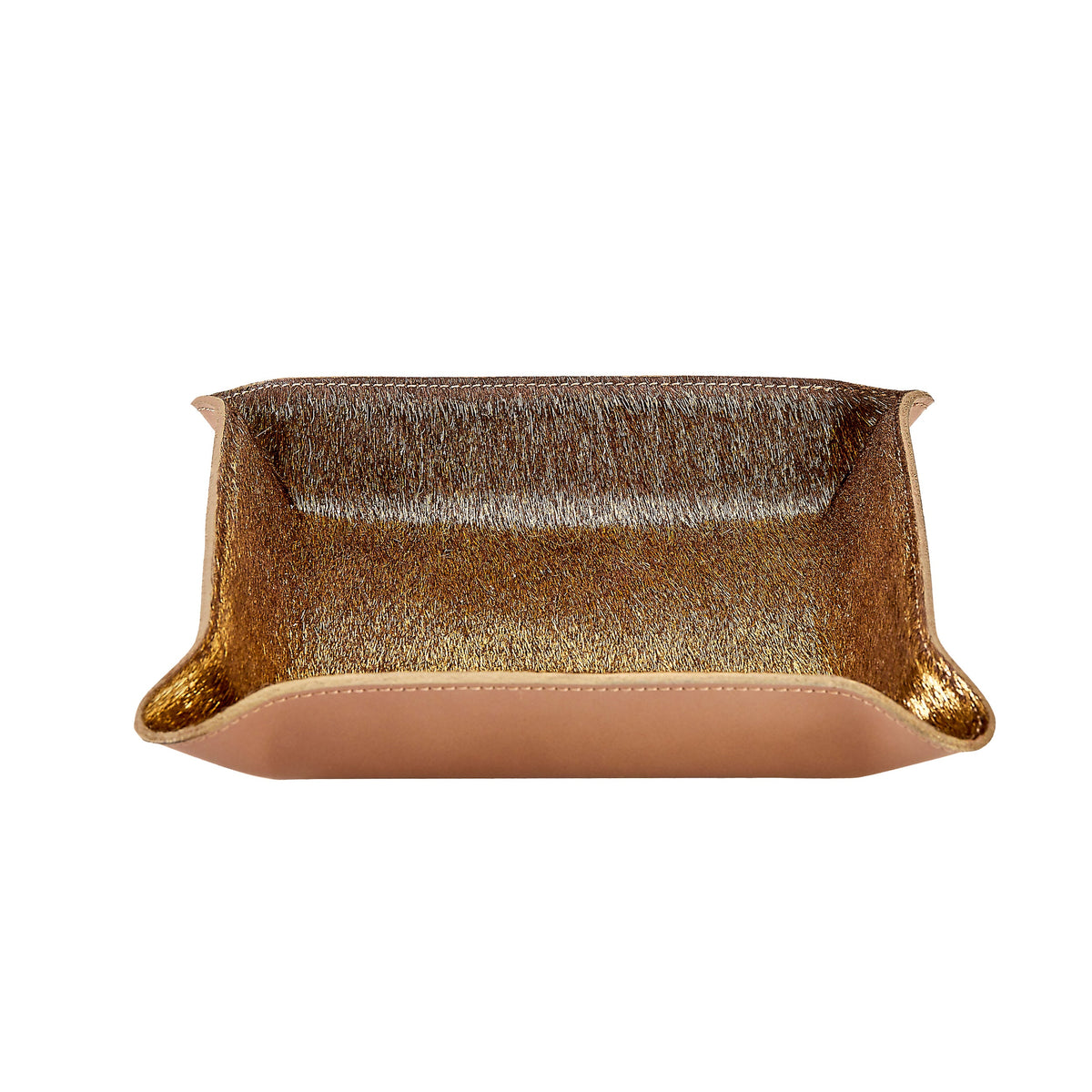 Leather Valet Tray - Gold Haircalf