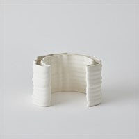 Crescent Matte White Centerpiece Vase