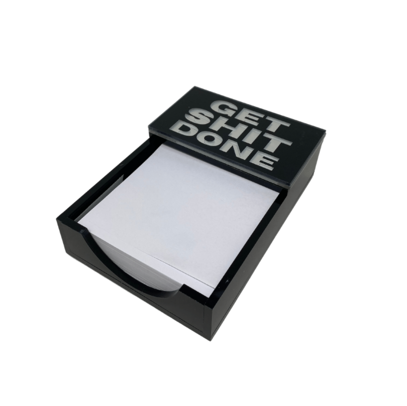 Note Pad - Get Shit Done - Black/Silver Marble