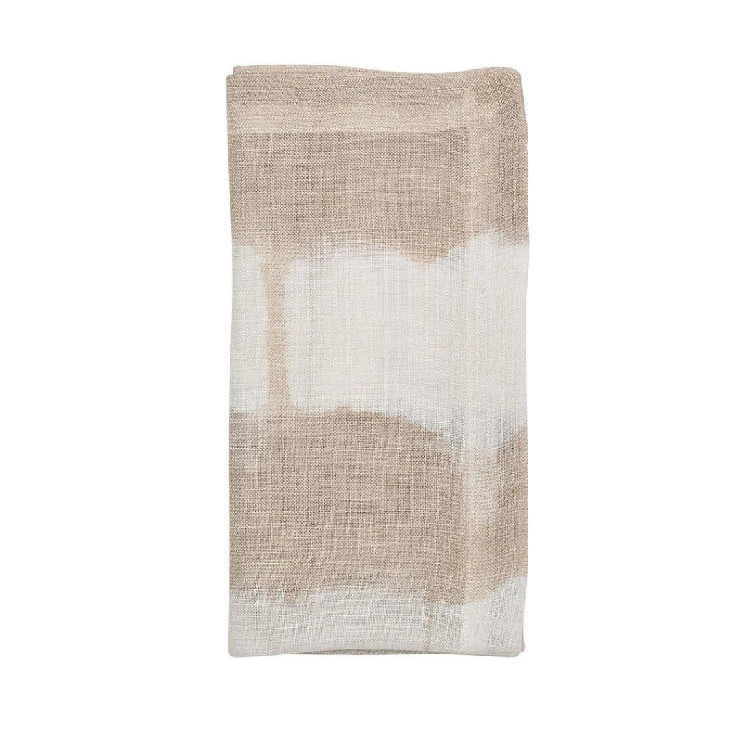 Watercolor Stripe Napkin Set of 4 in natural/white. 