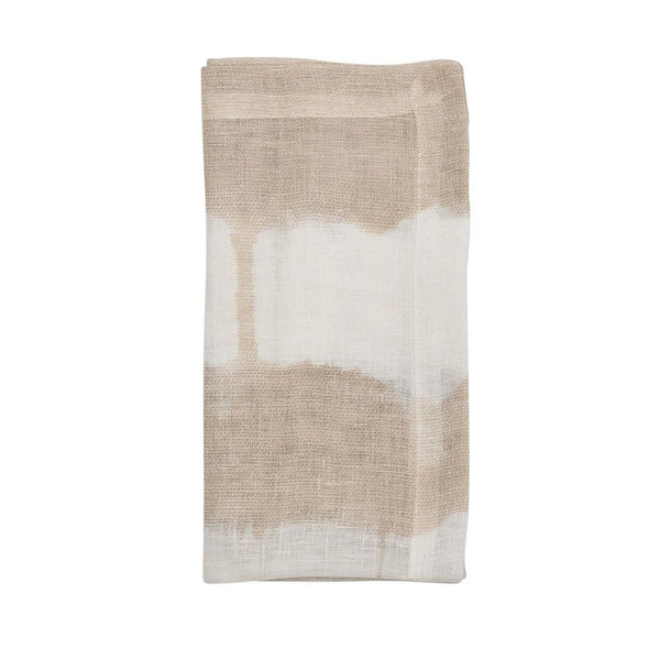 Watercolor Stripe Napkin Set of 4 in natural/white. 
