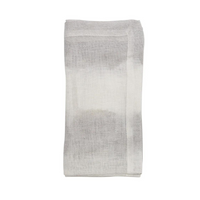 Watercolor Stripe Napkin Set of 4 in white/grey. 