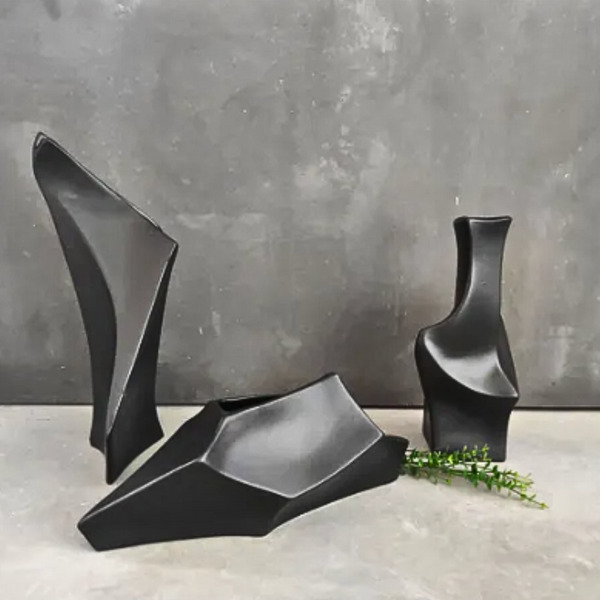 Geo Vase Collection Matte Black -