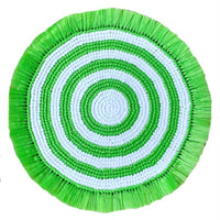 Woven Fringe Placemat Set of 4 -  Lime & White