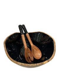 Bright Mango Serving Bowl w/ Servers -