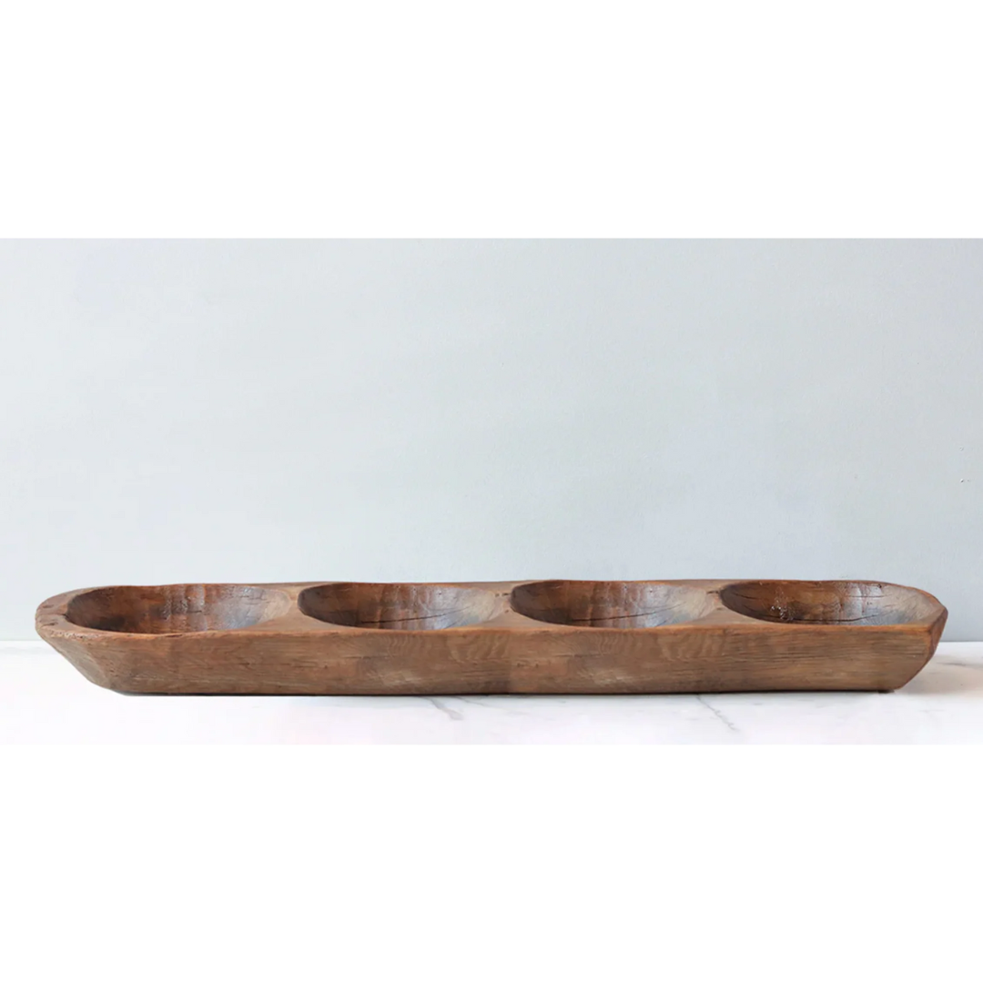 Wood 3 Section Serving Bowl - Medium