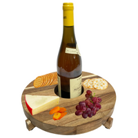 Wooden Cheese Board & Bottle Server