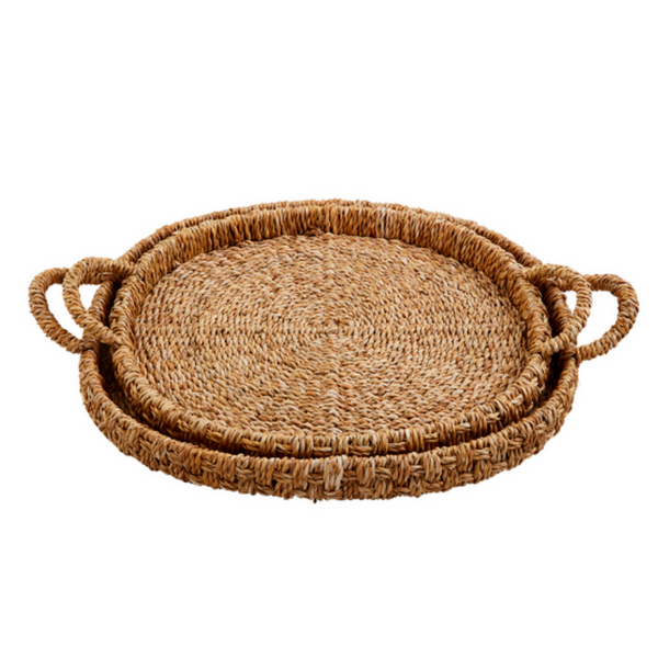 Woven Nested Oval Tray Set - Natural.