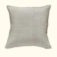 Leather Weave Pillow Ivory