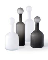 Bubble Bottles Matt Black & White Set of 4