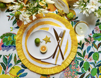 Woven Fringe Placemat s/4 - Yellow/White
