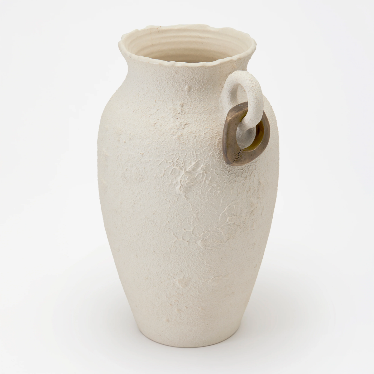 Julia Vase w/ Metal Ring - Sierra Blanc