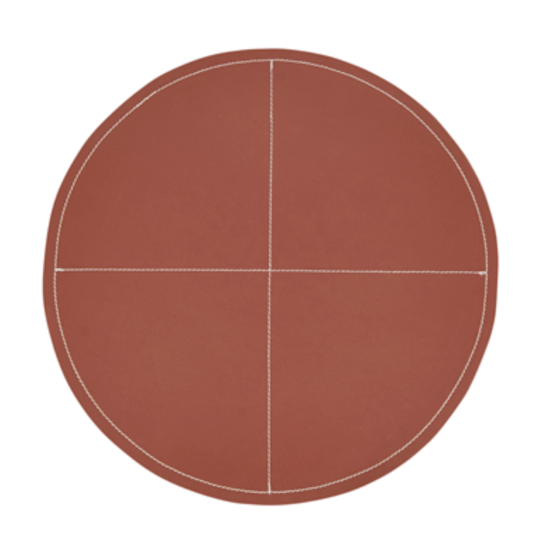 Faux Leather Round Brown Placemat Set of 4