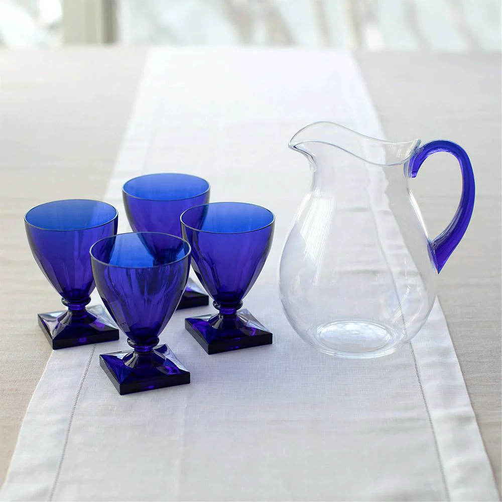 Acrylic Handled Pitcher - Clear & Blue
