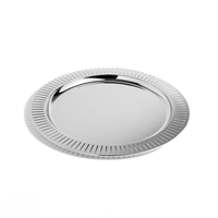 Striations Silver Round Serving Tray