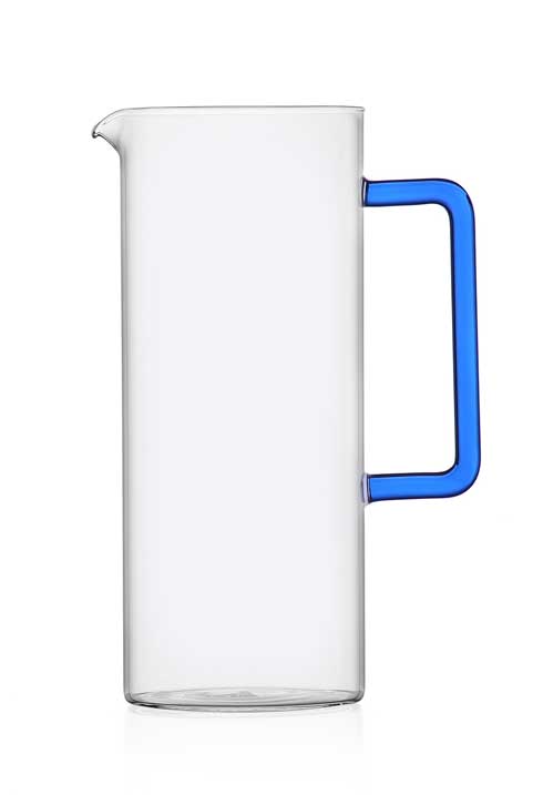 Tube Jug with Blue Handle