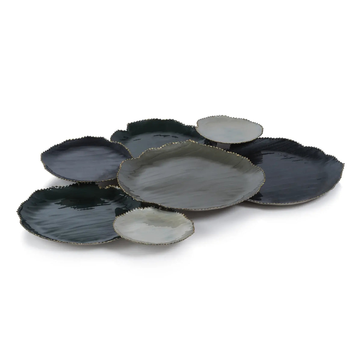 Lustrous Linked Serving Bowls - Grey