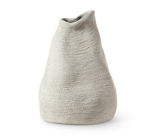 Jayden White Wash Rope Vases -