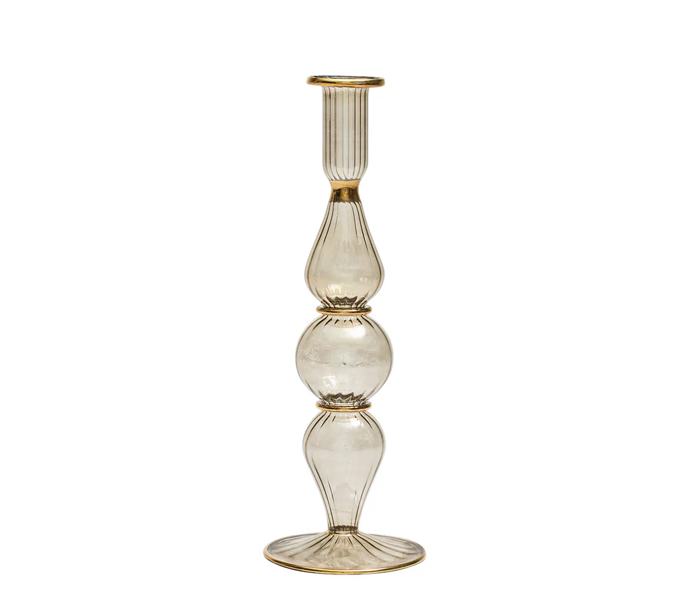 Ripple Candle Holder - Smoke